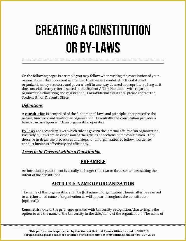 Free bylaws Template Of Creating A Constitution or by Laws