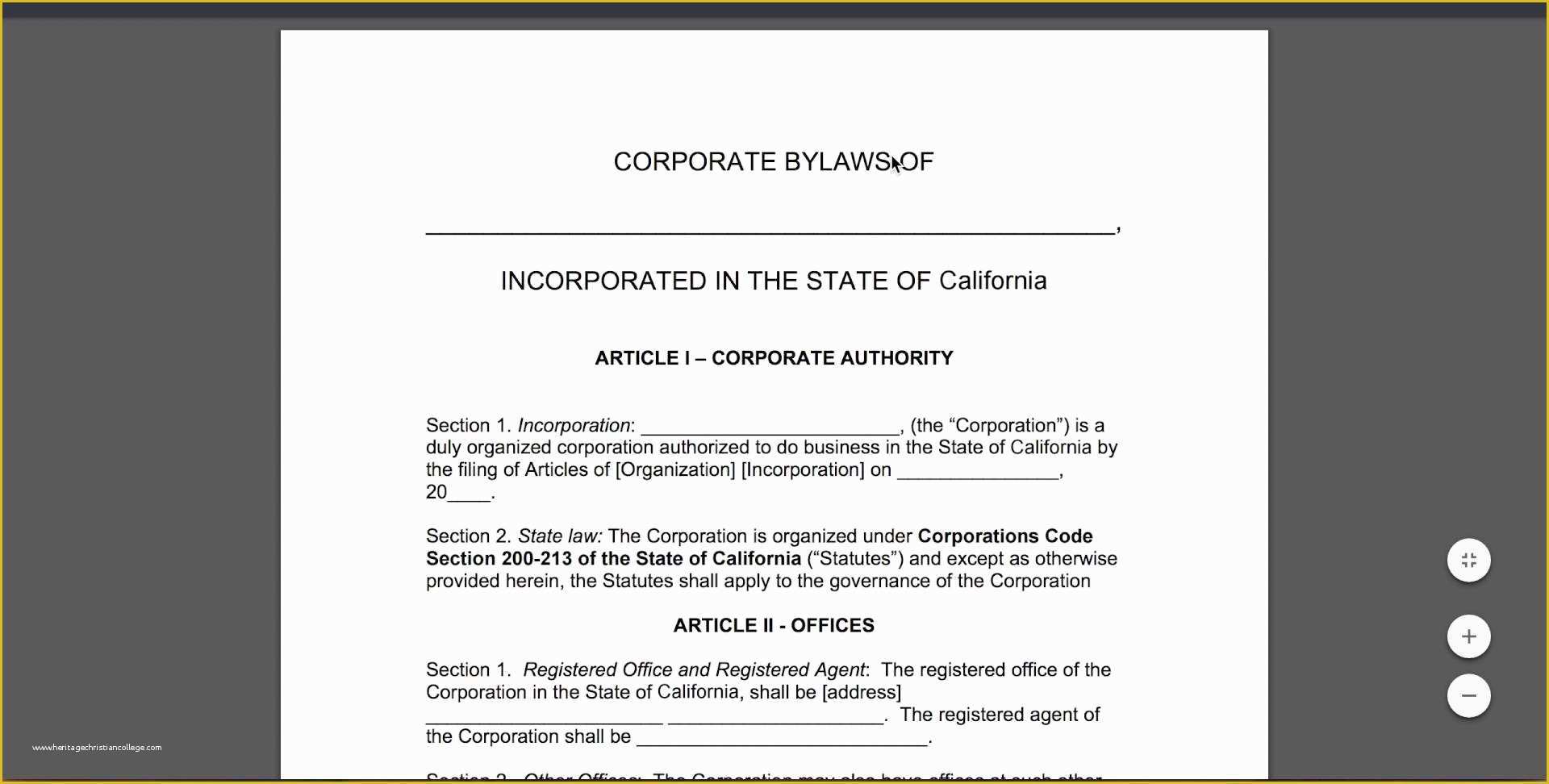 Free bylaws Template Of Free Corporate bylaws Template Pdf Word Youtube Word Mughals