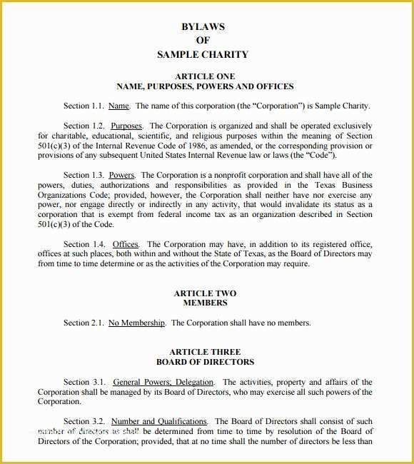 Free bylaws Template Of Sample bylaws Template 8 Free Documents In Pdf