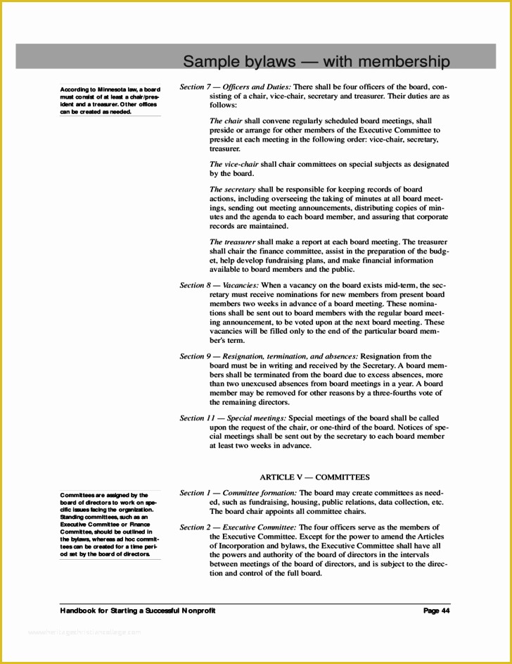 Free bylaws Template Of Sample bylaws with Membership Free Download