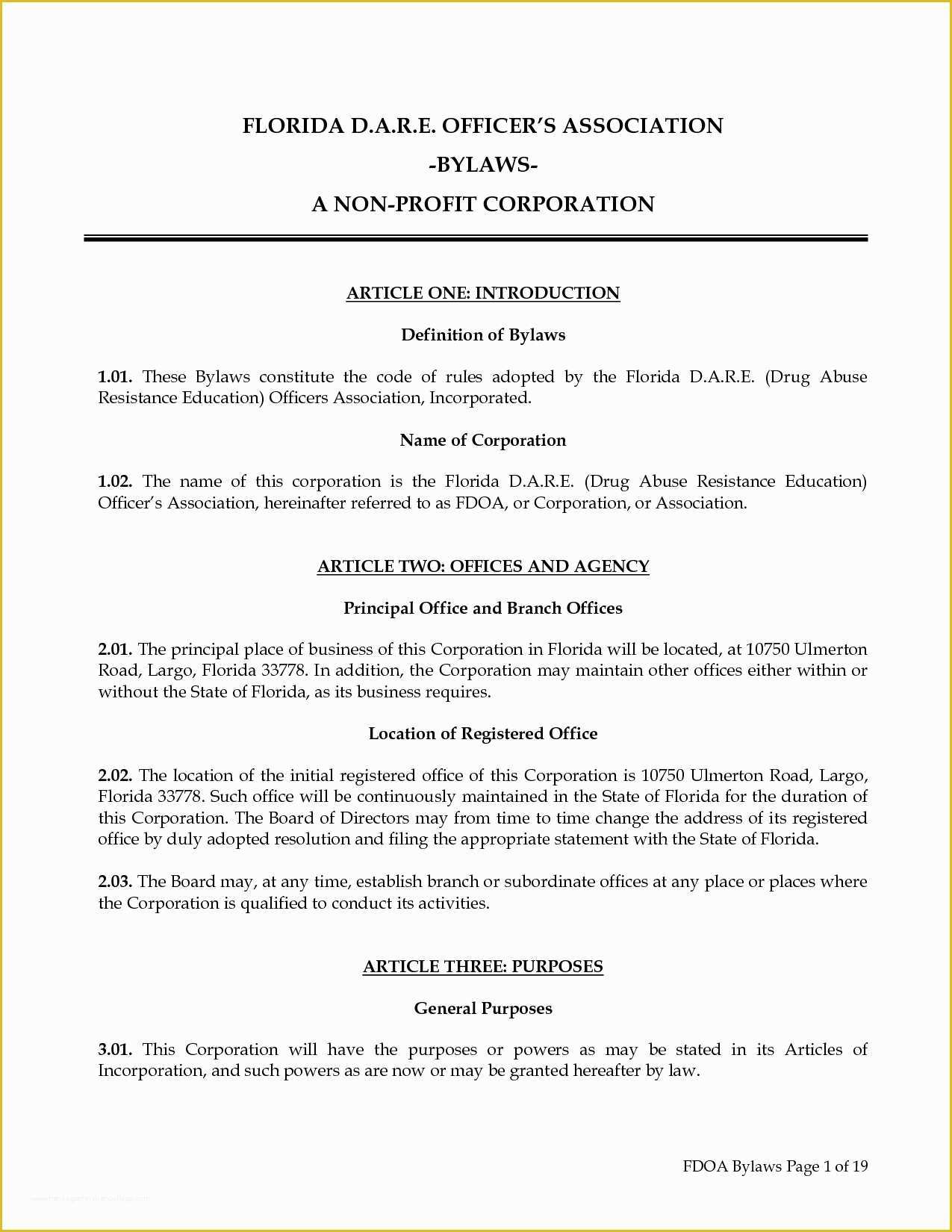 Free bylaws Template Of Template Free Printable bylaws Template bylaws Template