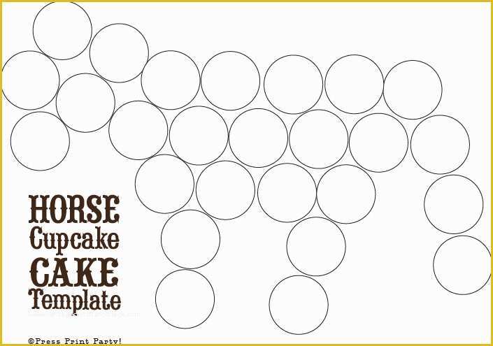 Free Cake Templates Print Of Horse Cupcake Cake How to W Free Template by Press Print