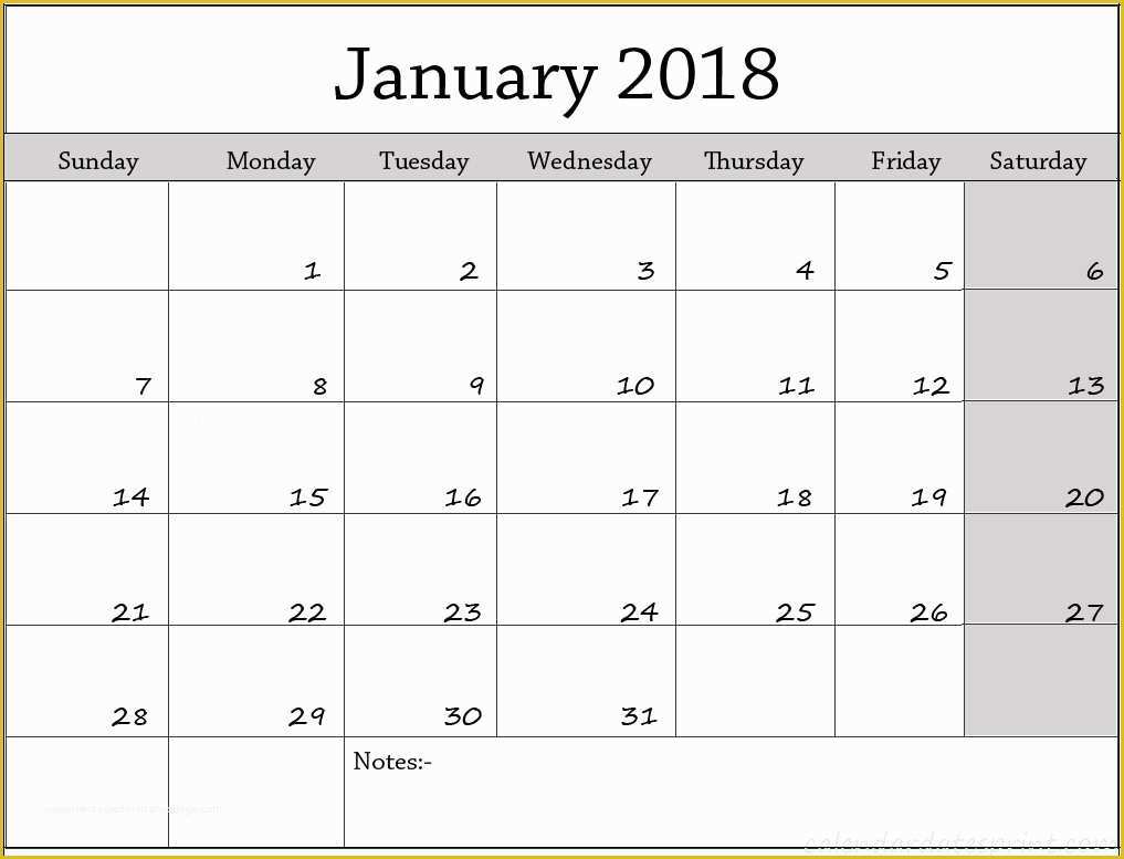 Free Calendar 2018 Template Of 2018 Calendar Template