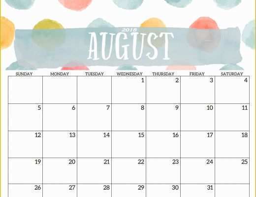 Free Calendar 2018 Template Of Blank Templates Monthly 2018