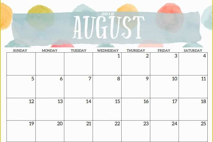 Free Calendar 2018 Template Of Blank Templates Monthly 2018