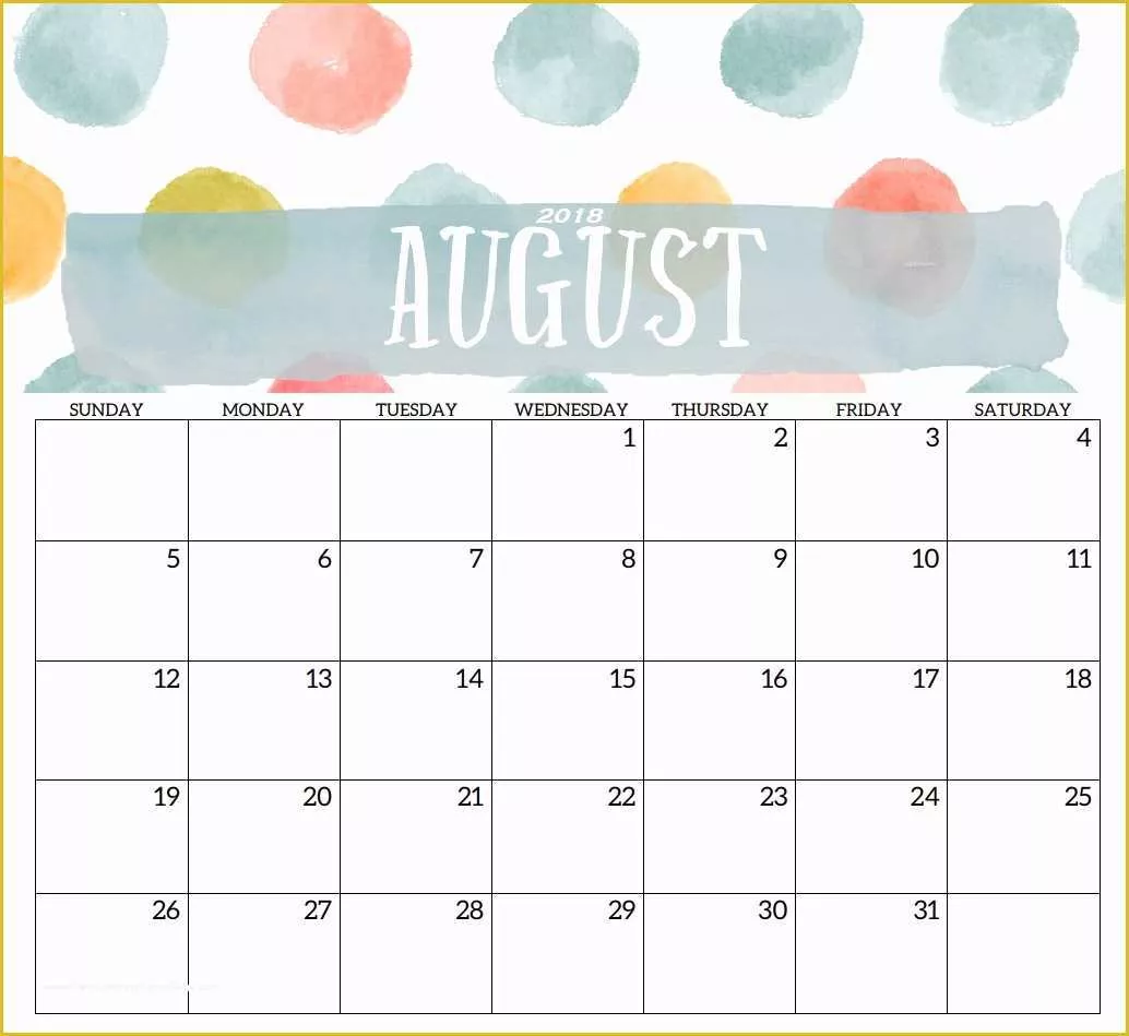 Free Calendar 2018 Template Of Blank Templates Monthly 2018