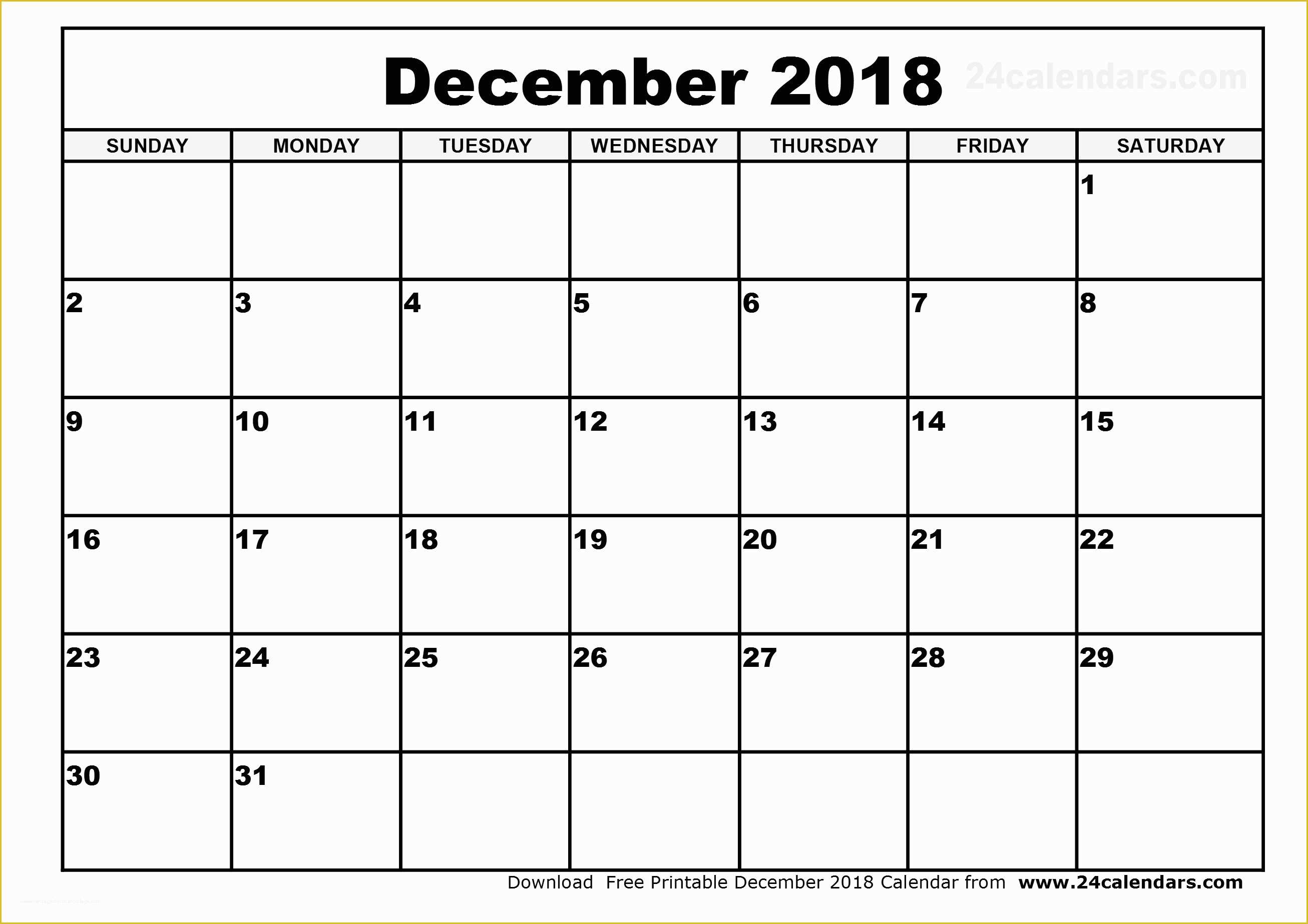 Free Calendar 2018 Template Of December 2018 Calendar Free Download Freemium Templates