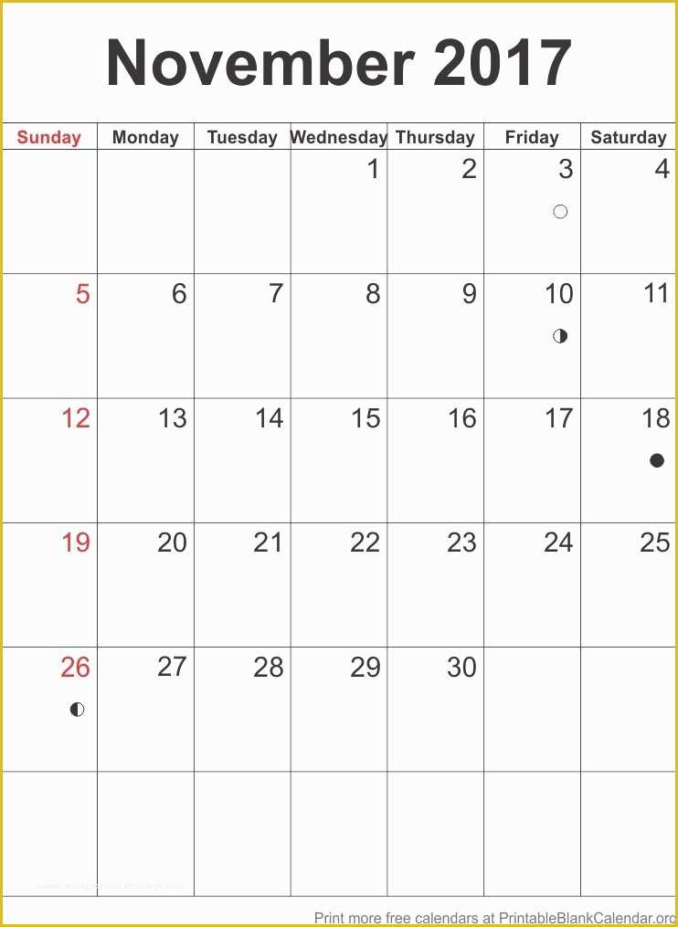 Free Calendar Template 2017 November Of Printable Blank Calendar Free Calendar Templates