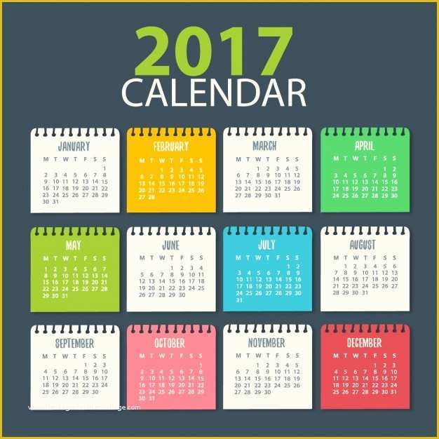 Free Calendar Template 2017 Of 2017 Calendar Template Vector
