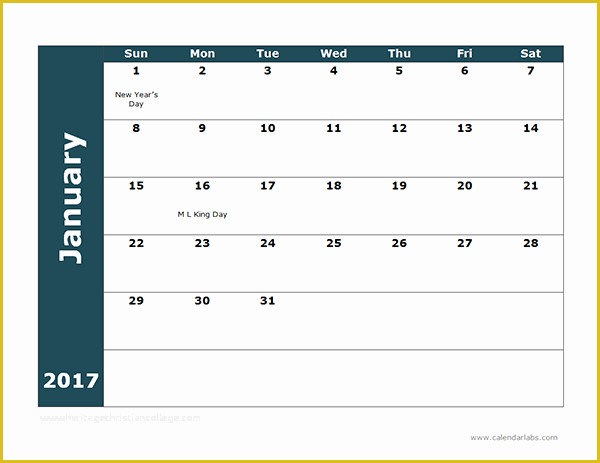 Free Calendar Template 2017 Of 2017 Monthly Calendar Template 18 Free Printable Templates