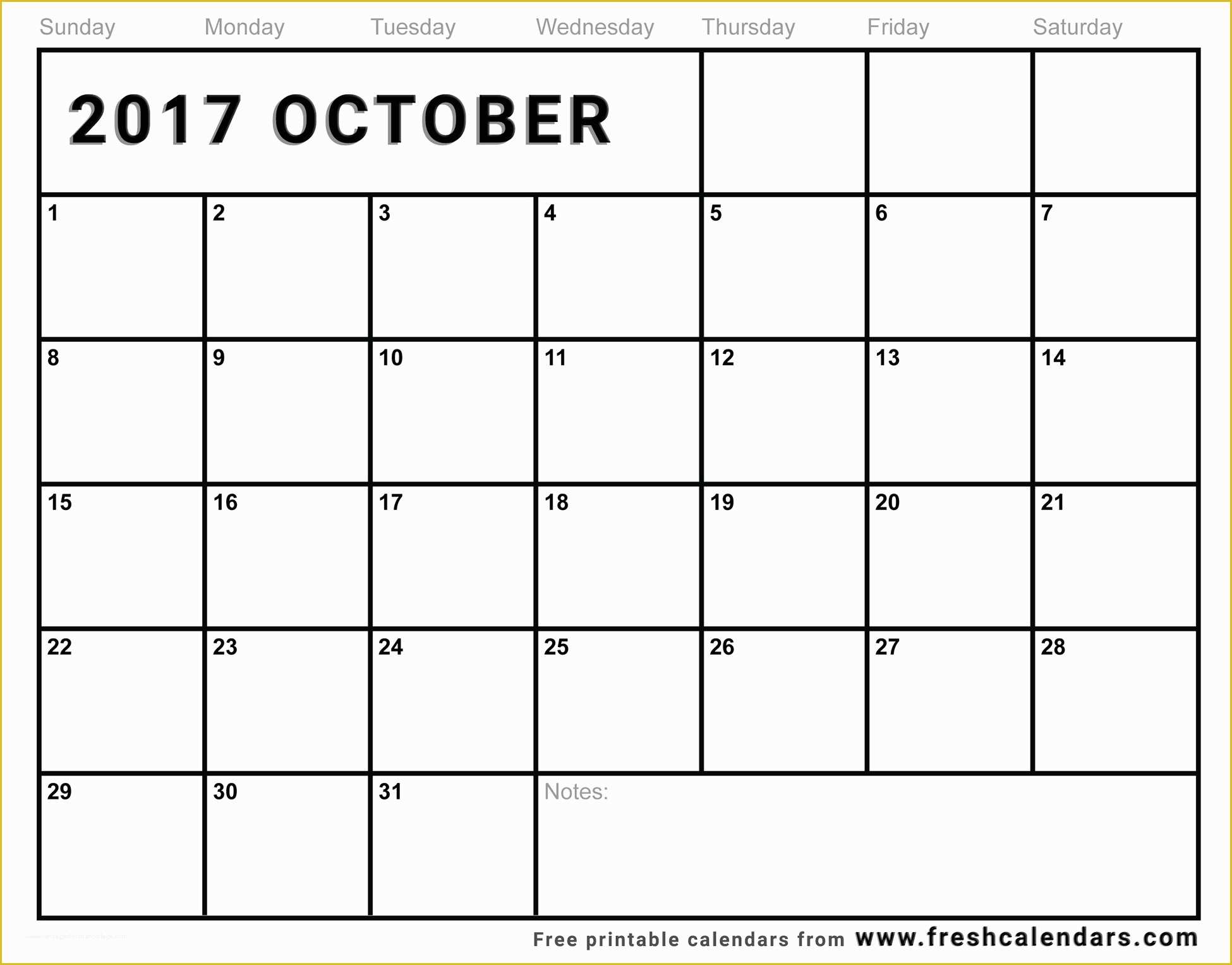 Free Calendar Template 2017 Of Blank October 2017 Calendar Printable Templates