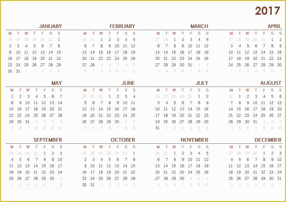 Free Calendar Template 2017 Of Free Calendar Template 2017