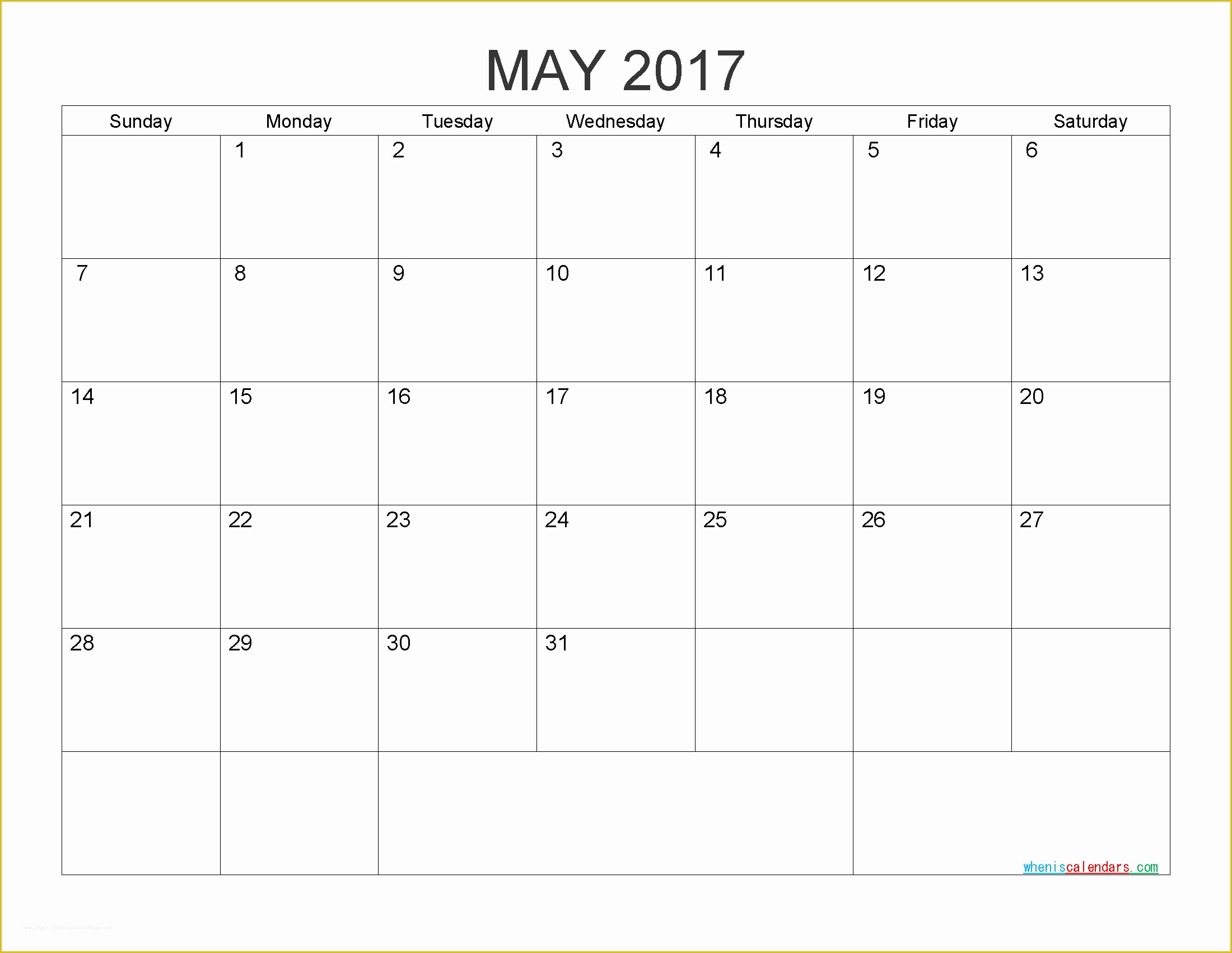 Free Calendar Template 2017 Of Free Printable Calendar 2017 Monthly Calendar by Pdf