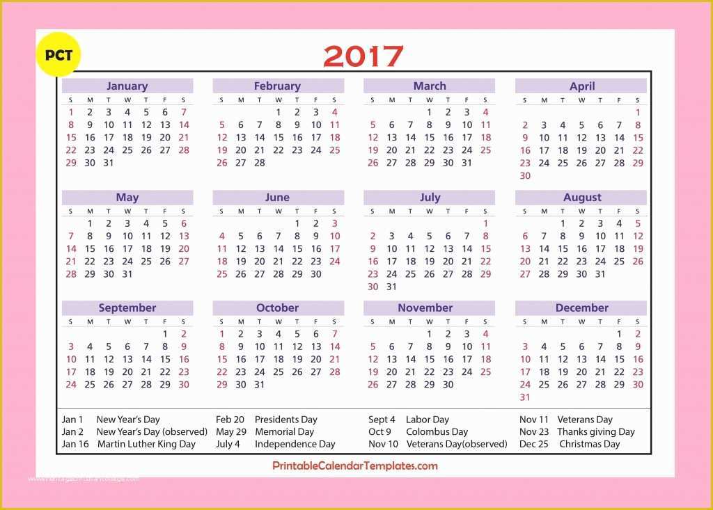 Free Calendar Template 2017 Of Free Printable Calendar 2017