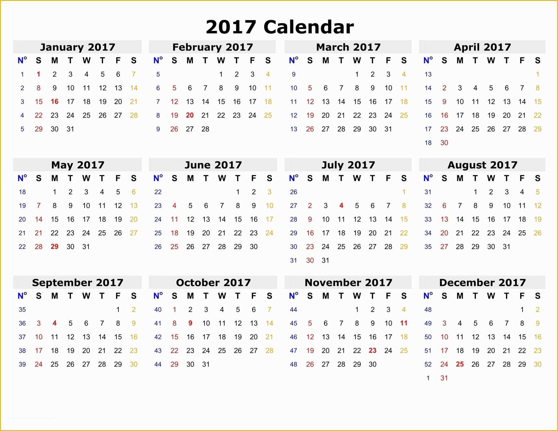 Free Calendar Template 2017 Of Free Printable Calendar Templates 2017