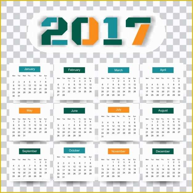 Free Calendar Template 2017 Of Modern 2017 Calendar Template Vector