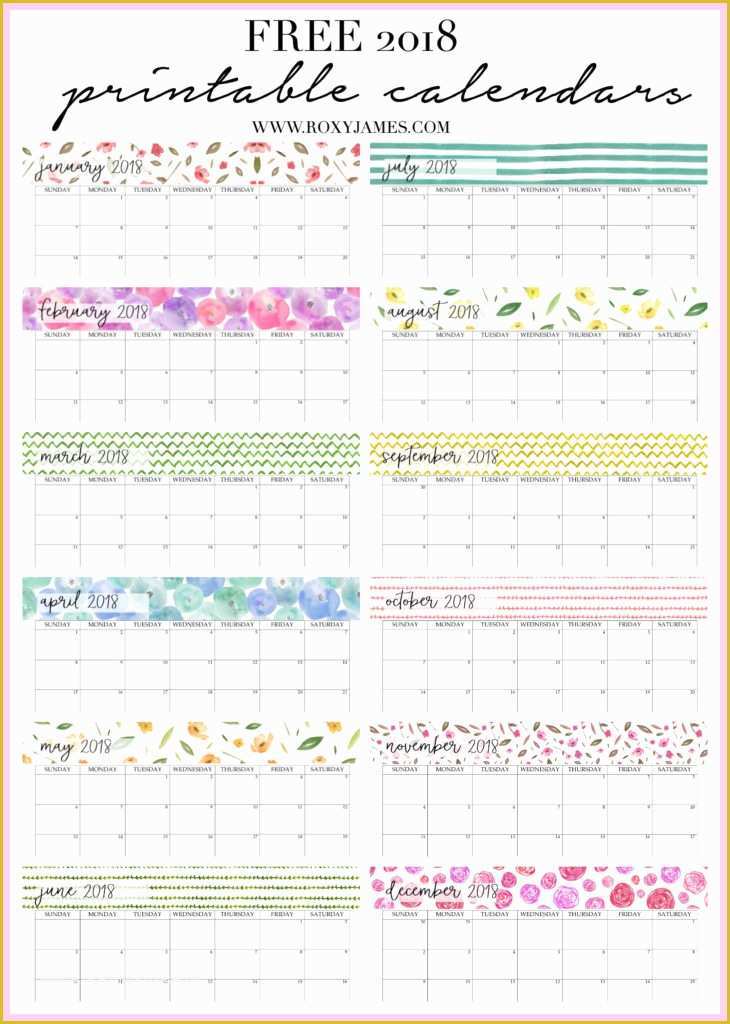 Free Calendar Template 2018 Of Free 2018 Printable Calendars
