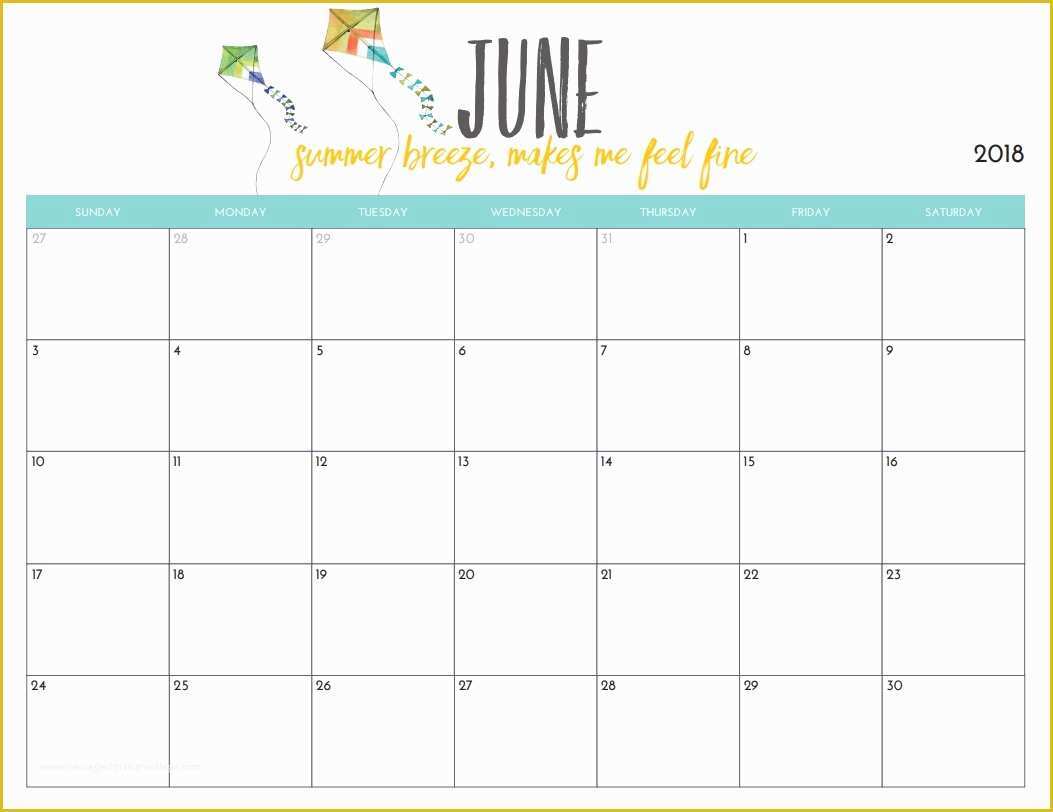 Free Calendar Template 2018 Of Free Printable 2018 Monthly Calendar
