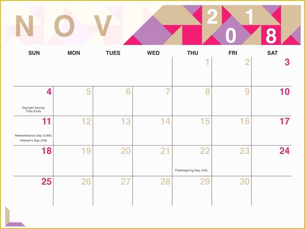 Free Calendar Template 2018 Of Geometric Free Printable 2018 Calendar