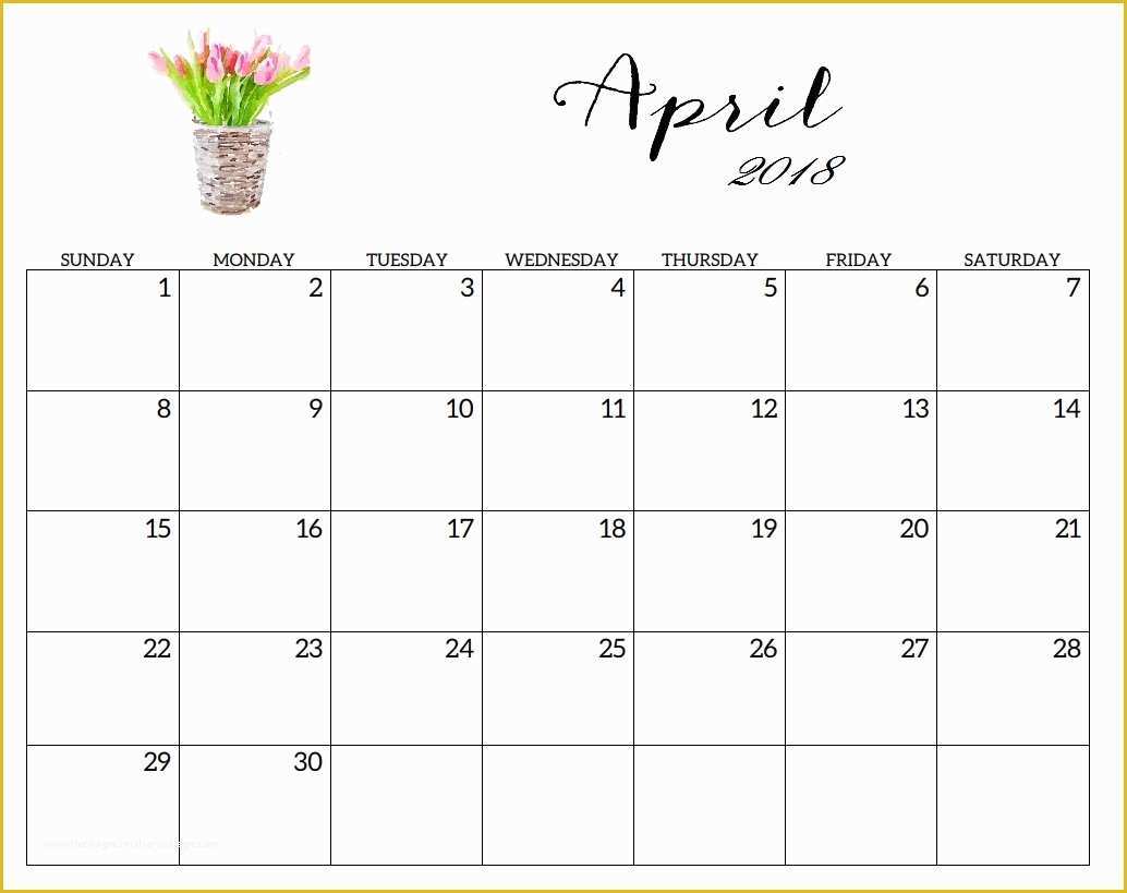 Free Calendar Template 2018 Of Printable 2018 Monthly Blank Templates