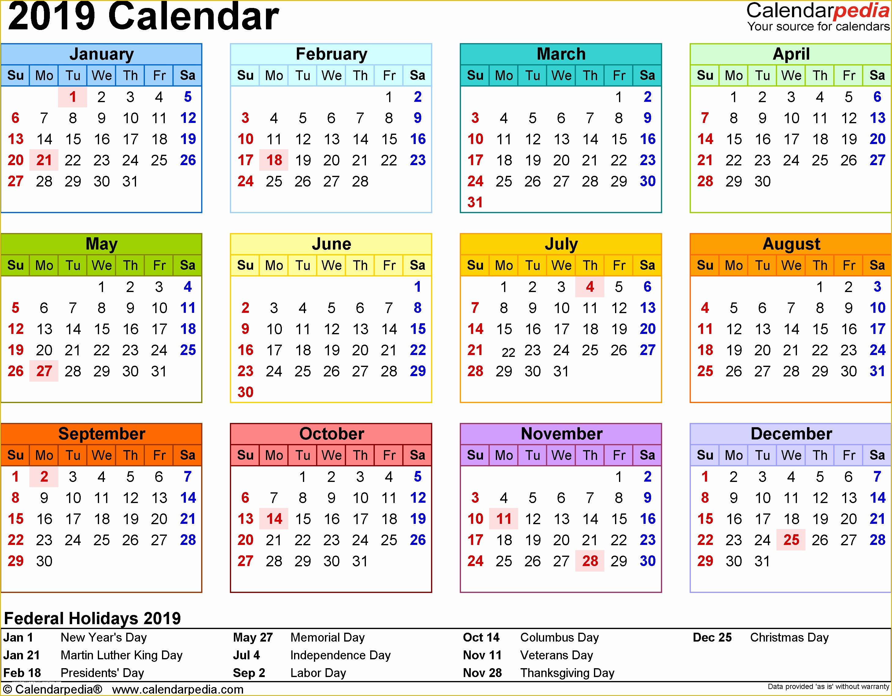 Free Calendar Template 2019 Of 2019 Calendar Download 17 Free Printable Excel Templates