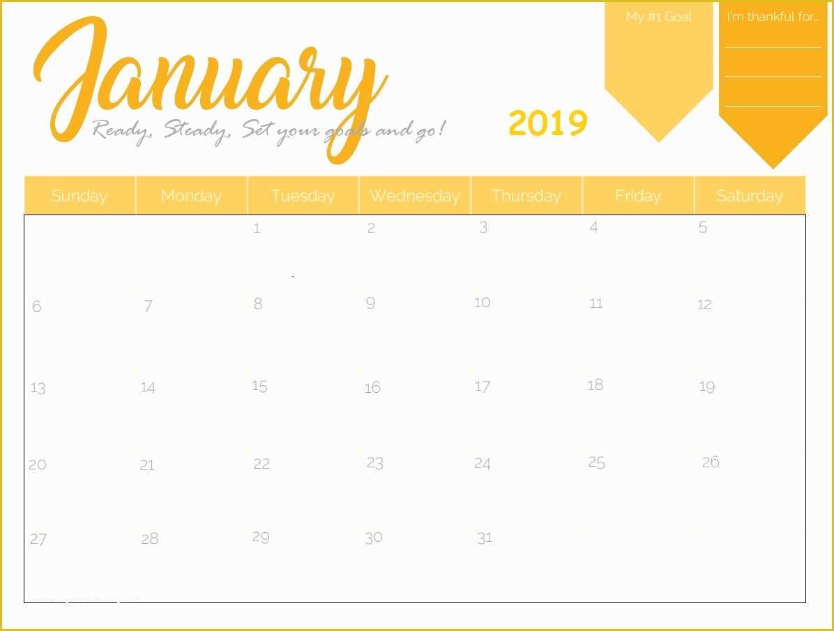 Free Calendar Template 2019 Of Free Printable 2019 Monthly Calendar