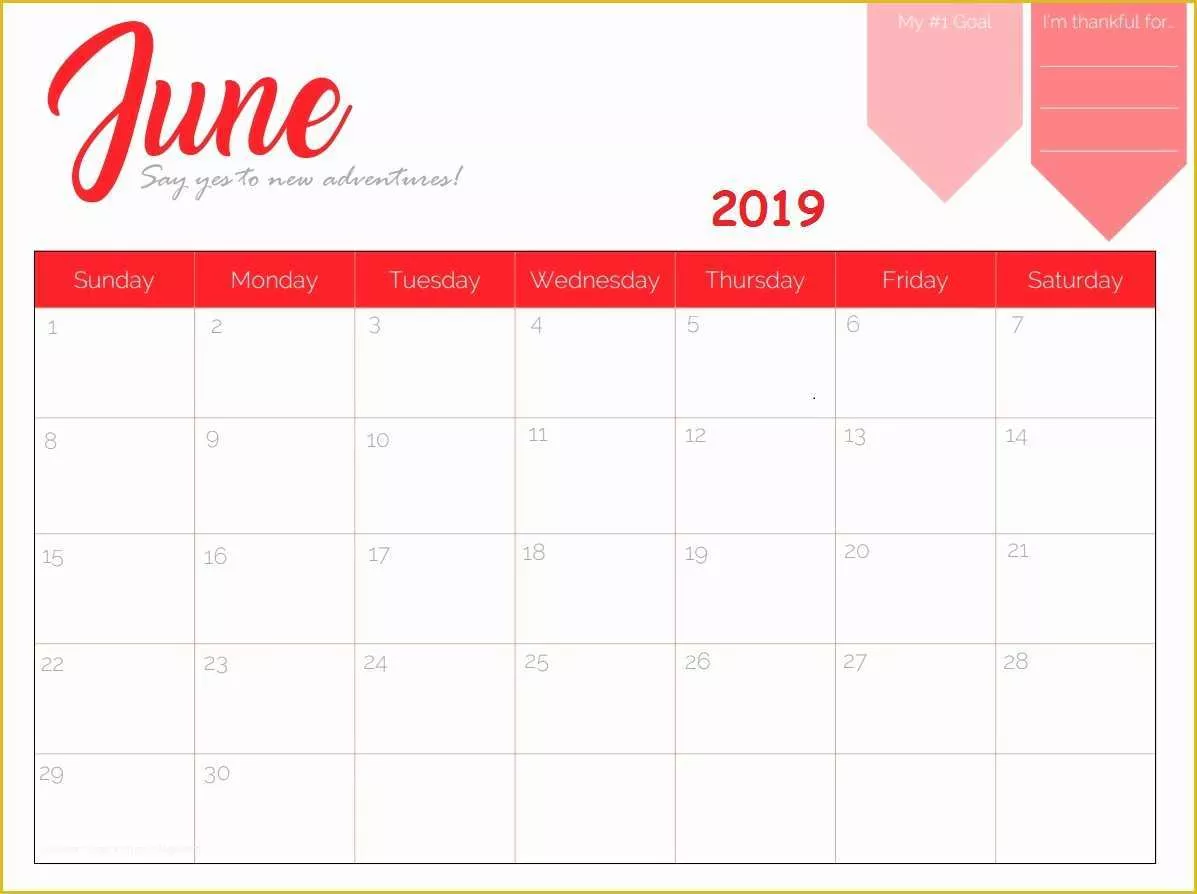 Free Calendar Template 2019 Of Free Printable 2019 Monthly Calendar