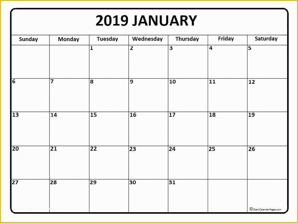 Free Calendar Template 2019 Of January Calendar Printable January Calendar 2019