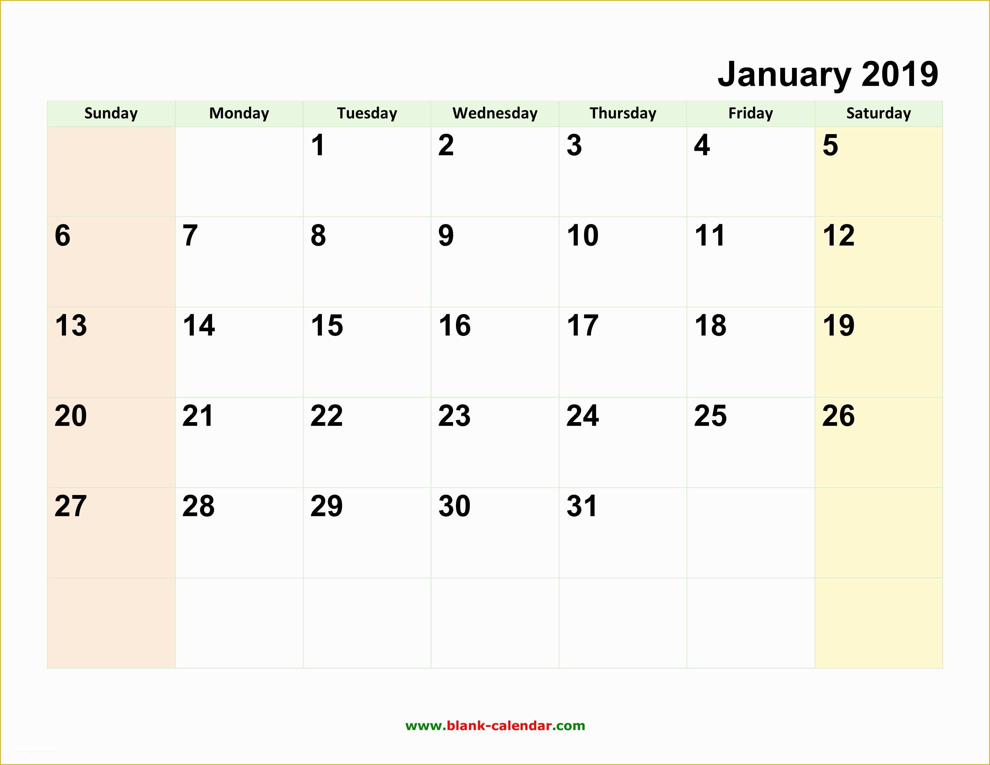 Free Calendar Template 2019 Of Monthly Calendar 2019