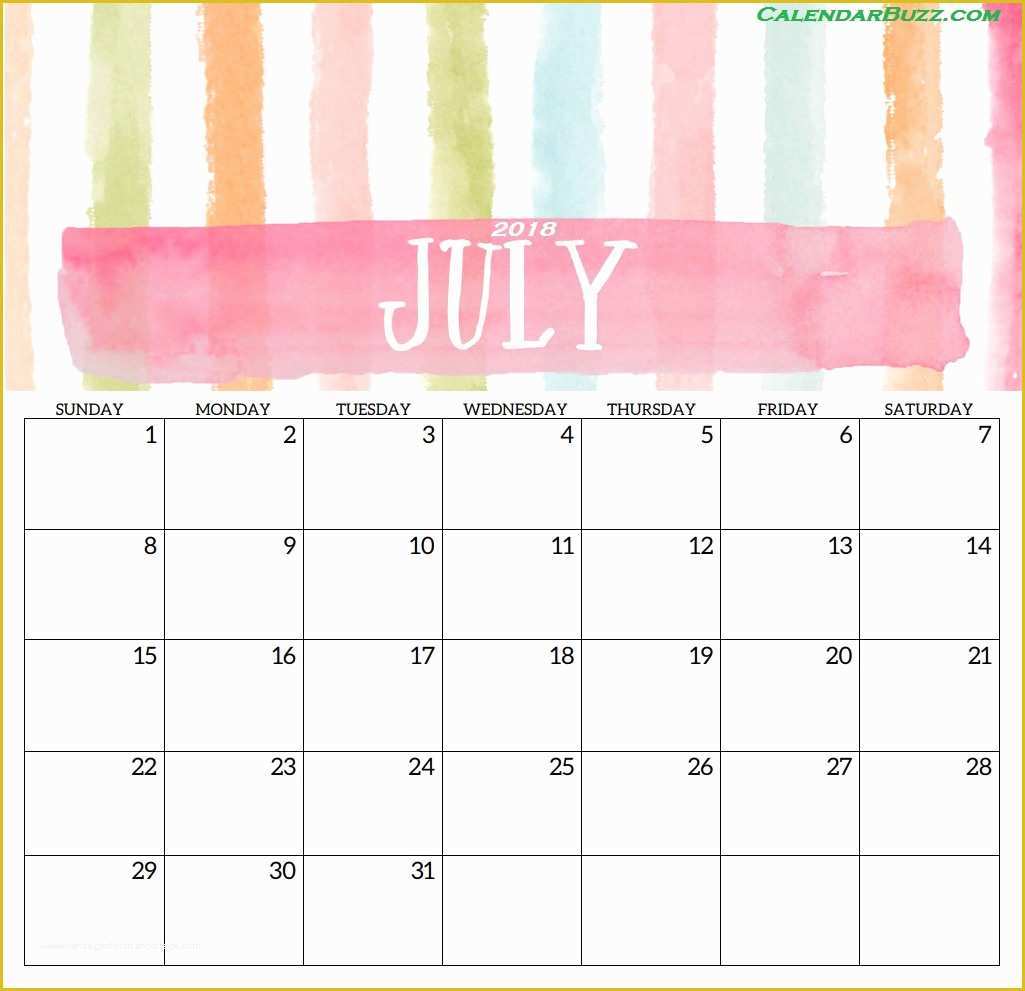 Free Calendar Template Of Blank Templates Monthly 2018
