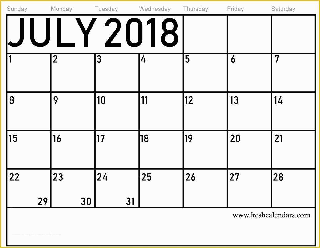 Free Calendar Template Of Free 5 July 2018 Calendar Printable Template source