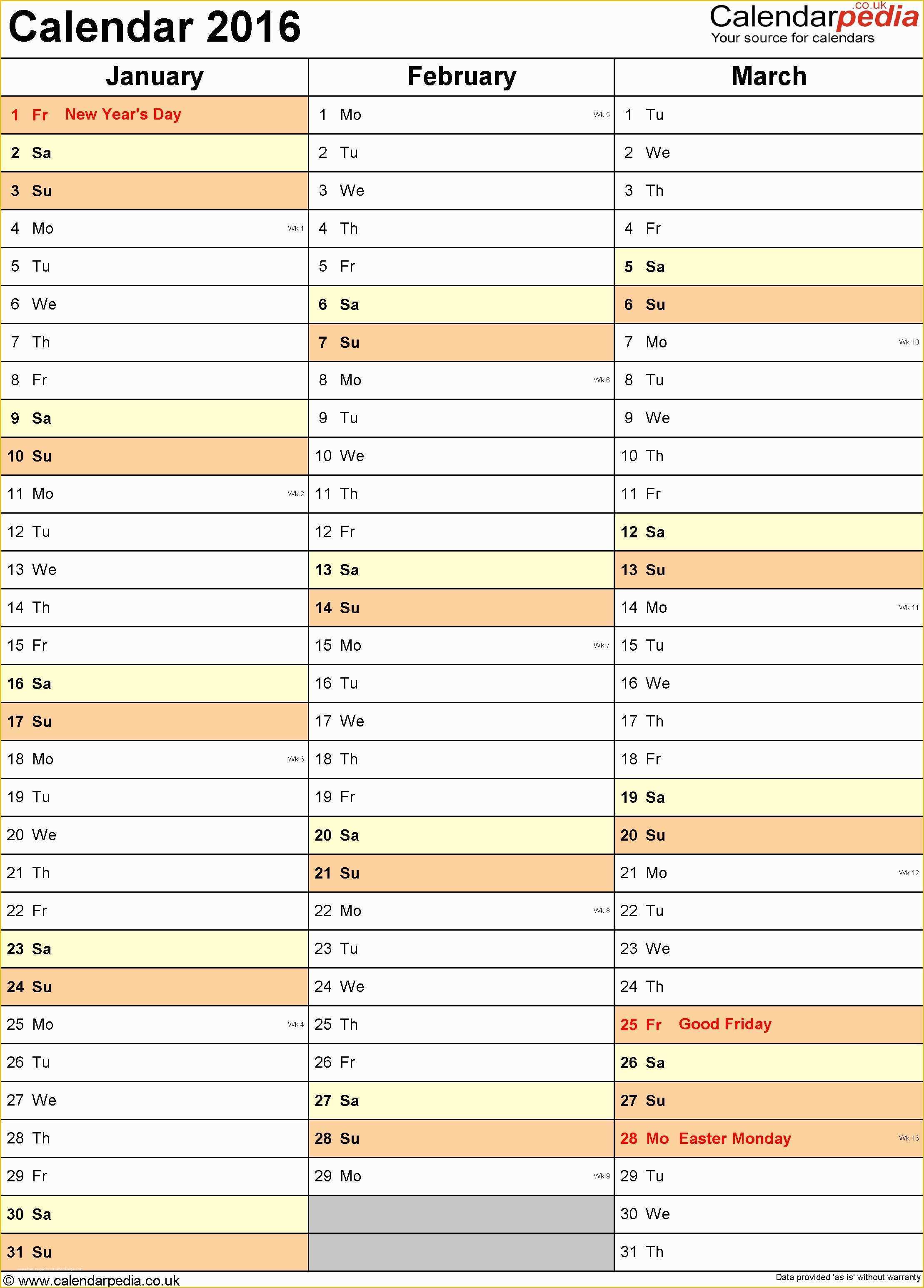 Free Calendar Template Of Free Printable Calendars 2016 Quarterly Free Calendar