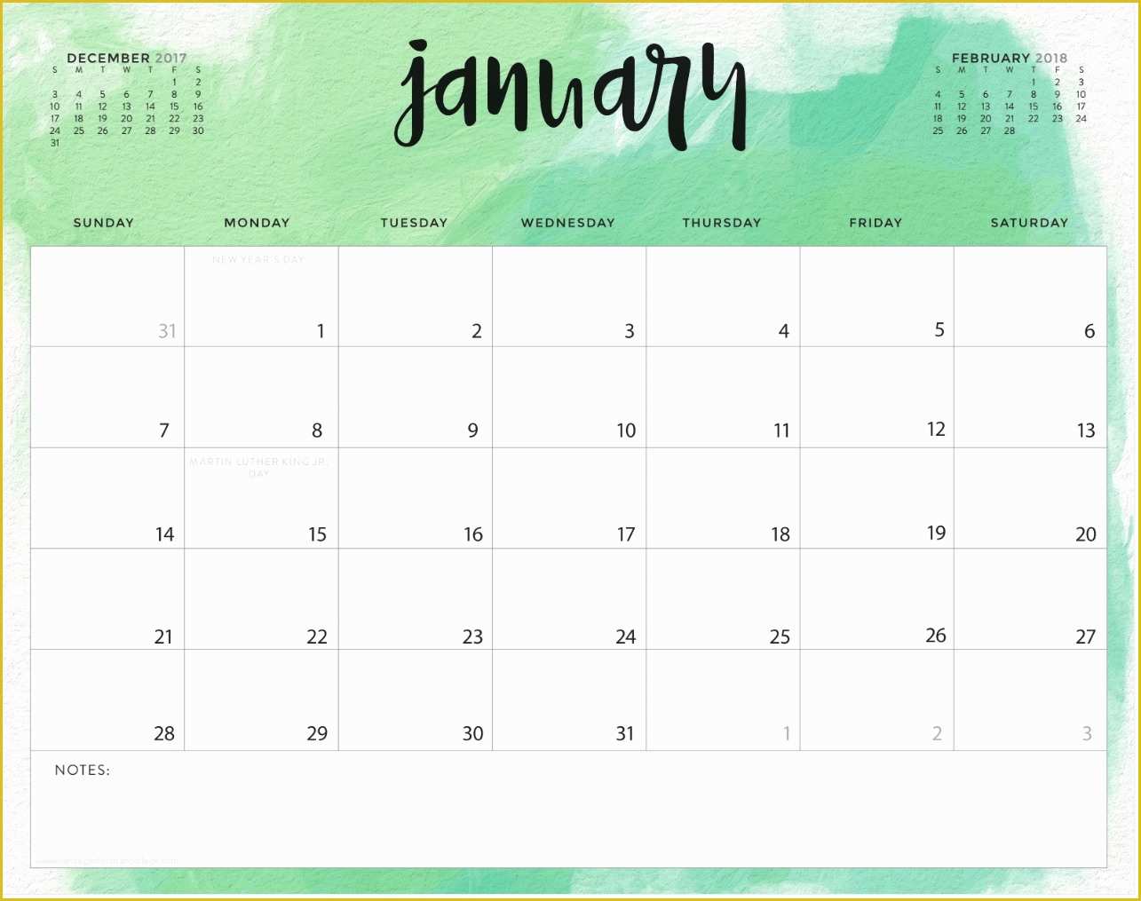 Free Calendar Template Of January 2018 Calendar Excel Template