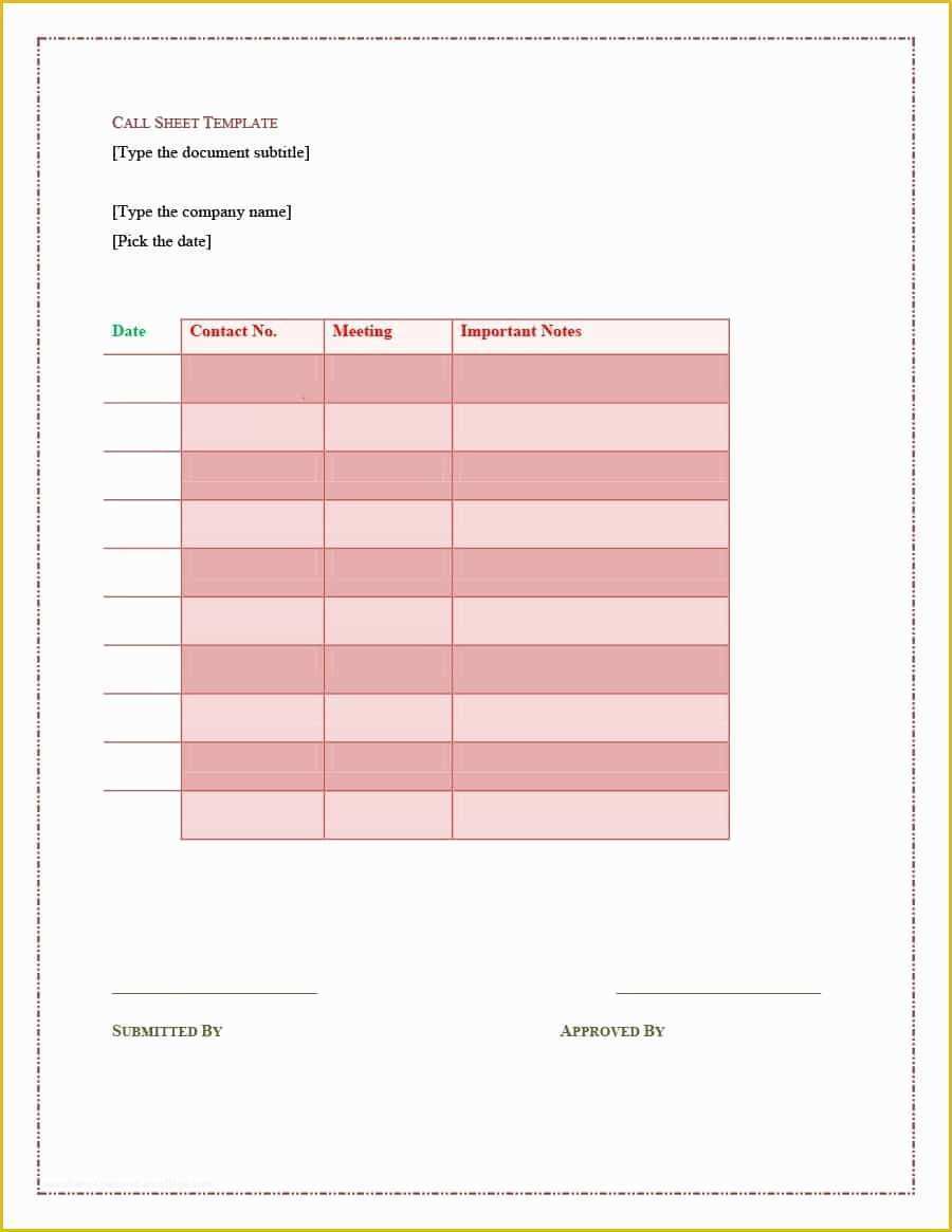 Free Call Log Template Of 40 Printable Call Log Templates In Microsoft Word and Excel