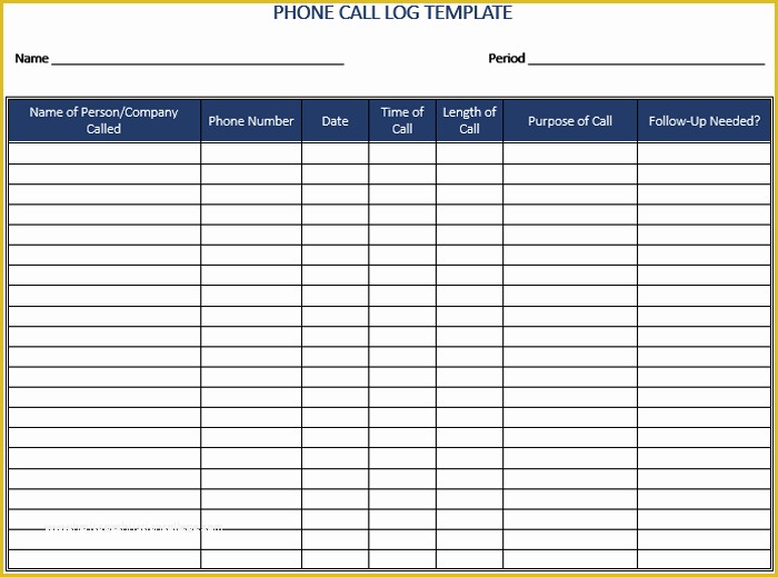 Free Call Log Template Of 5 Call Log Templates to Keep Track Your Calls