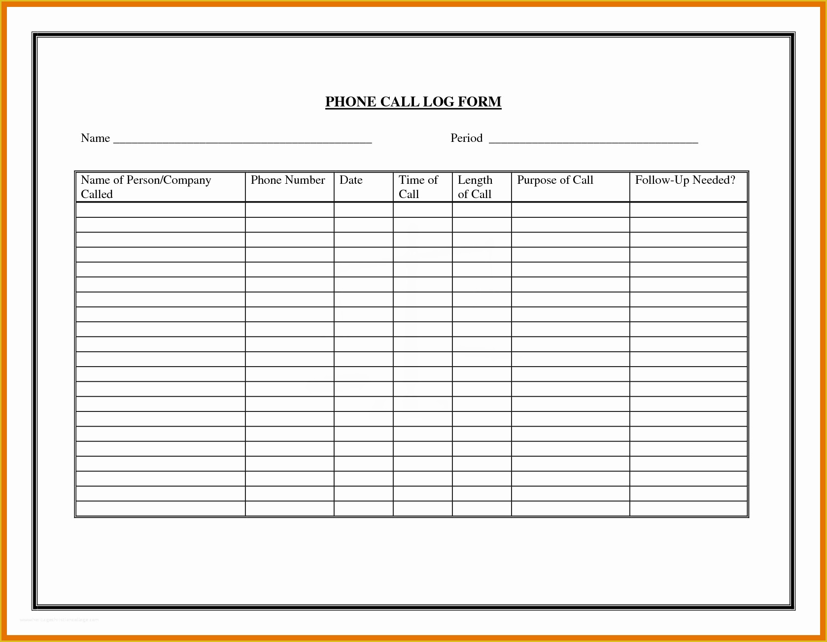 Free Call Log Template Of 8 9 Call Log Template