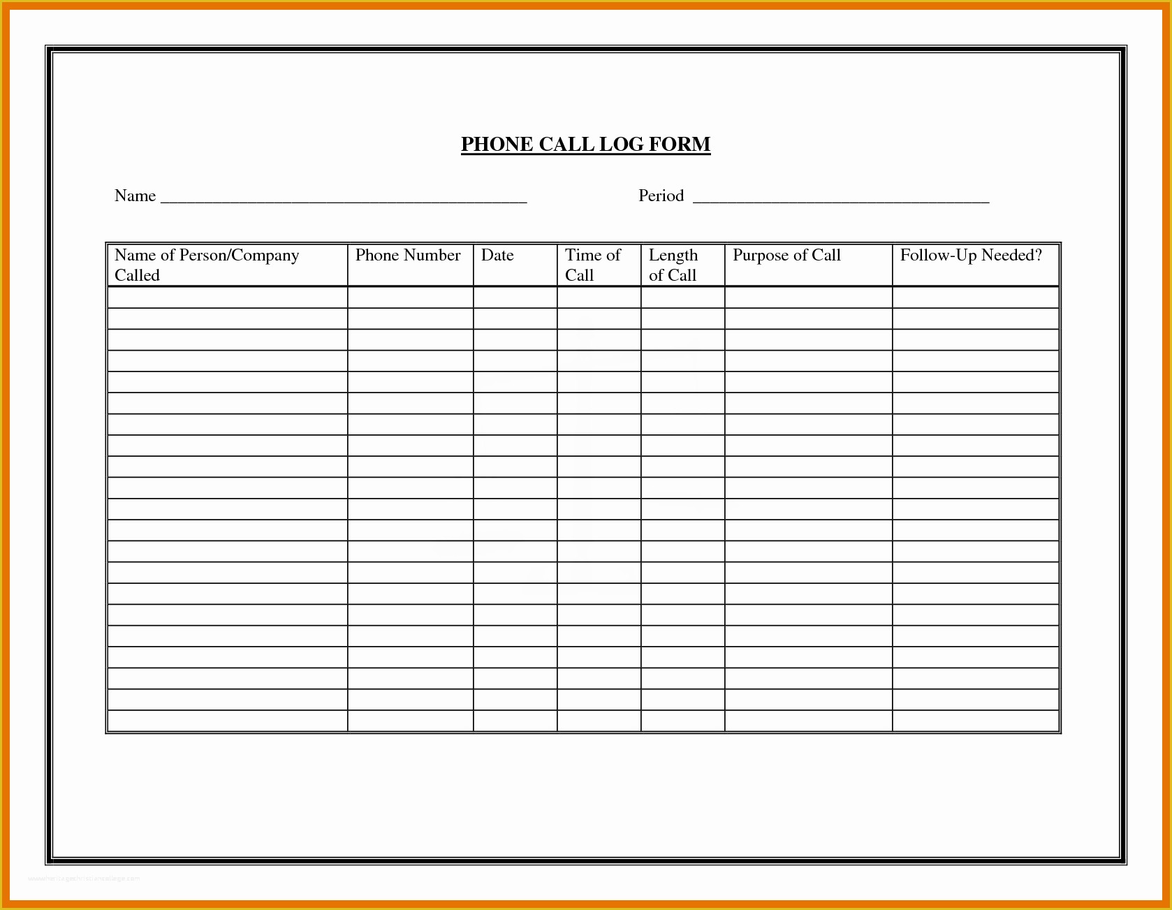 Free Call Log Template Of 8 9 Call Log Template