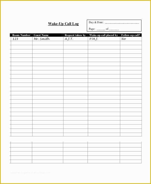 Free Call Log Template Of Call Log Sheet Template 11 Free Word Pdf Excel