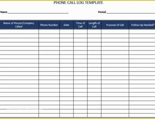 Free Call Log Template Of Call Log Template Beepmunk