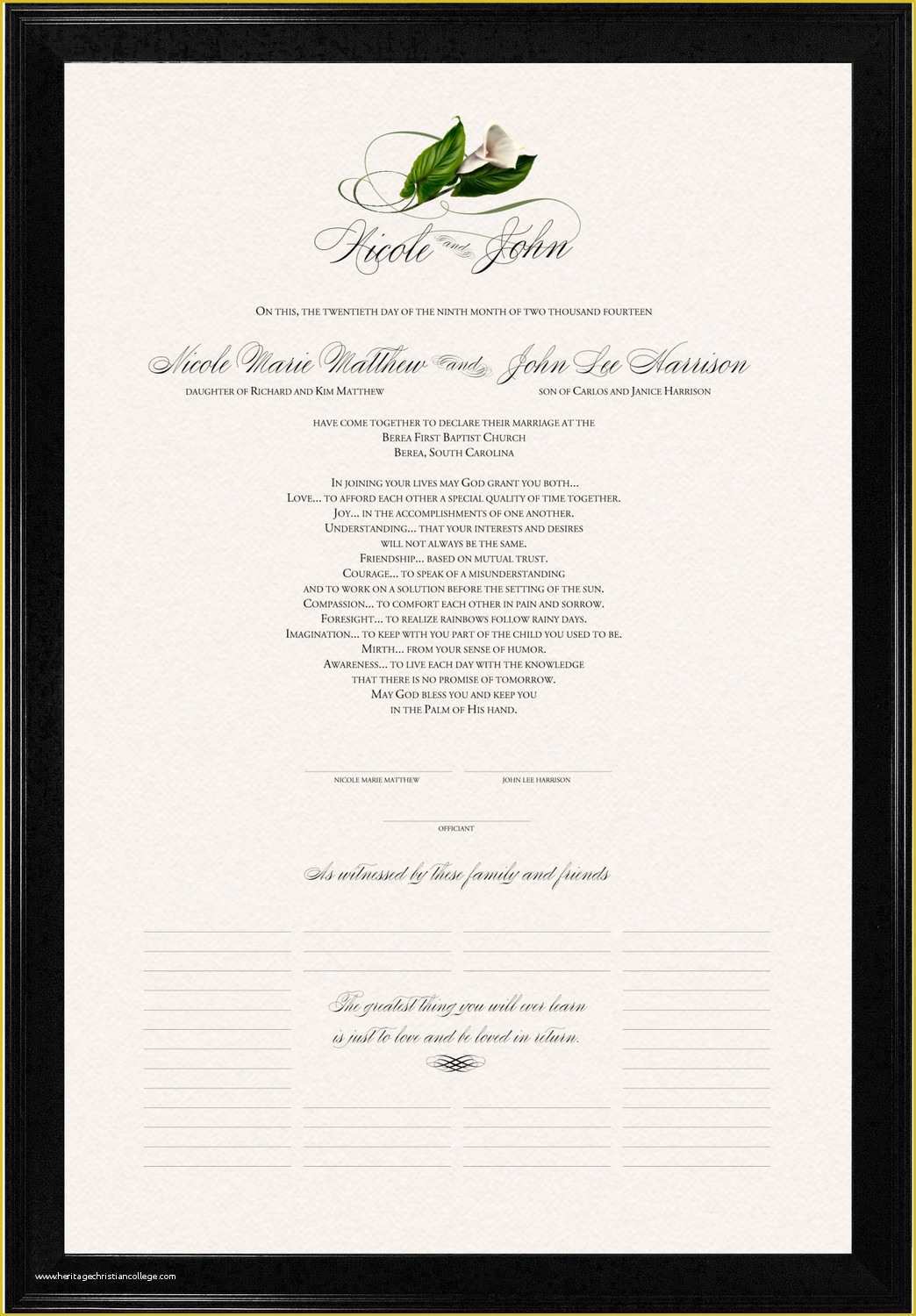 Free Calla Lily Wedding Program Templates Of Calla Lily Swirl Wedding Certificate and Marriage