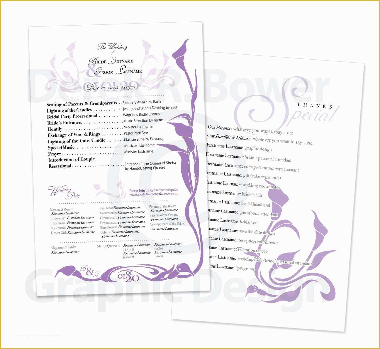 Free Calla Lily Wedding Program Templates Of Download Calla Lilly Program Wedding