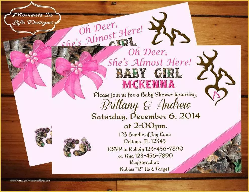 Free Camo Wedding Invitation Templates Of Baby Shower Invitation Templates Pink Camo Baby Shower