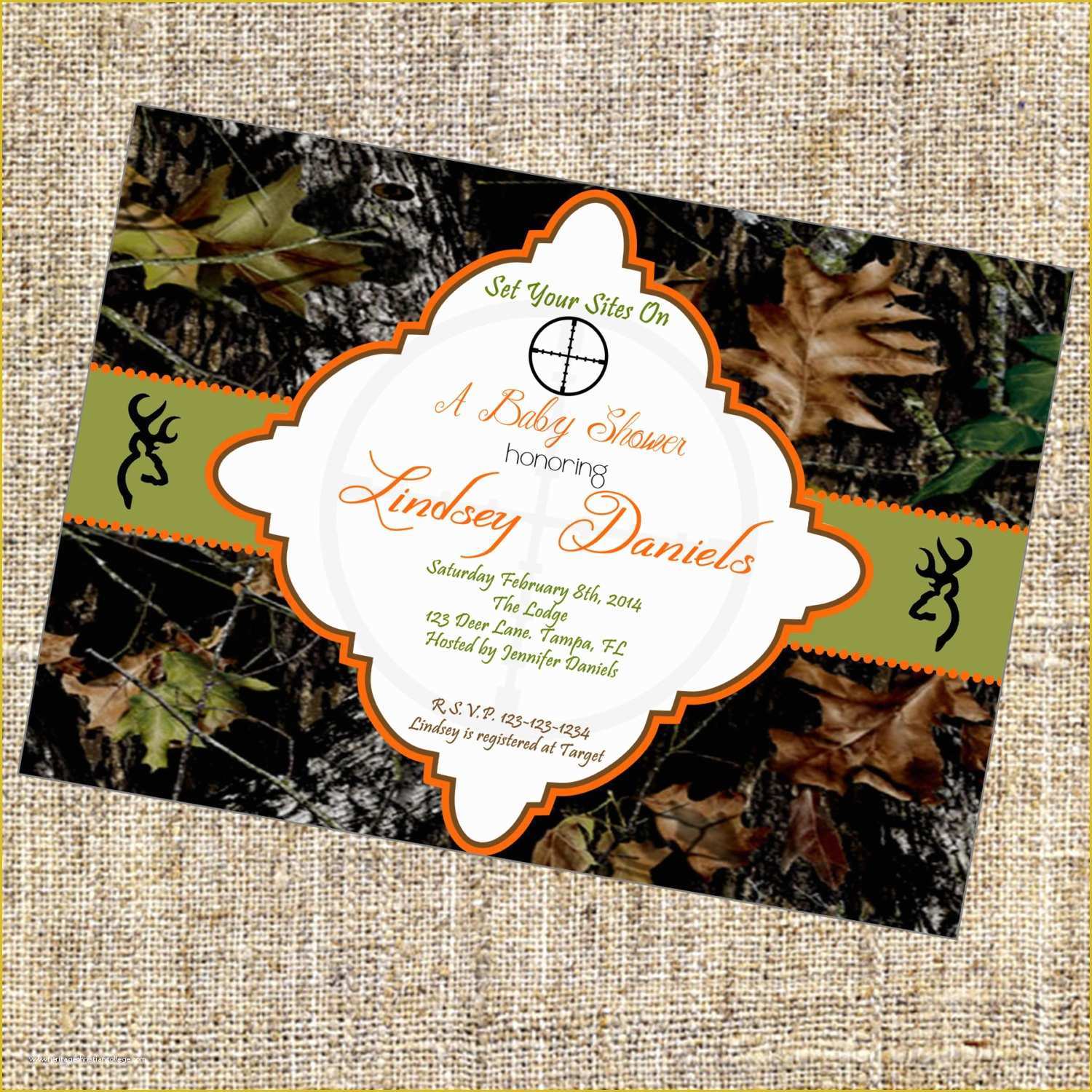 Free Camo Wedding Invitation Templates Of Camo Baby Shower Invitations Template