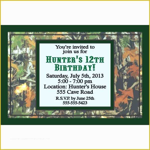 Free Camo Wedding Invitation Templates Of Camo Birthday Party Invitations