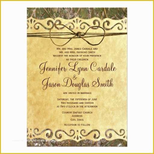 Free Camo Wedding Invitation Templates Of Camo Hunting Vintage Paper Wedding Invitation 4 5" X 6 25
