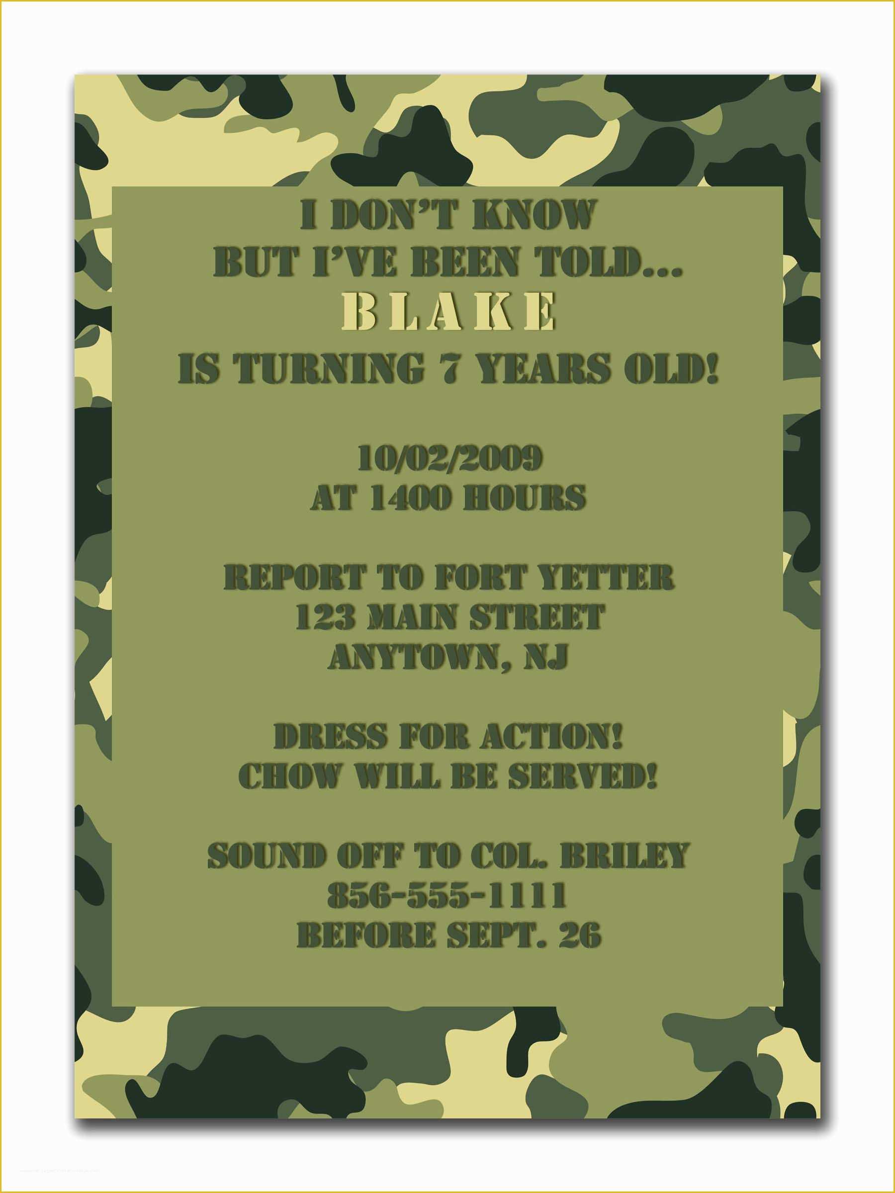 Free Camo Wedding Invitation Templates Of Camo Wedding Invitation Printable Free