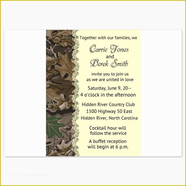 Free Camo Wedding Invitation Templates Of Camouflage Invitations