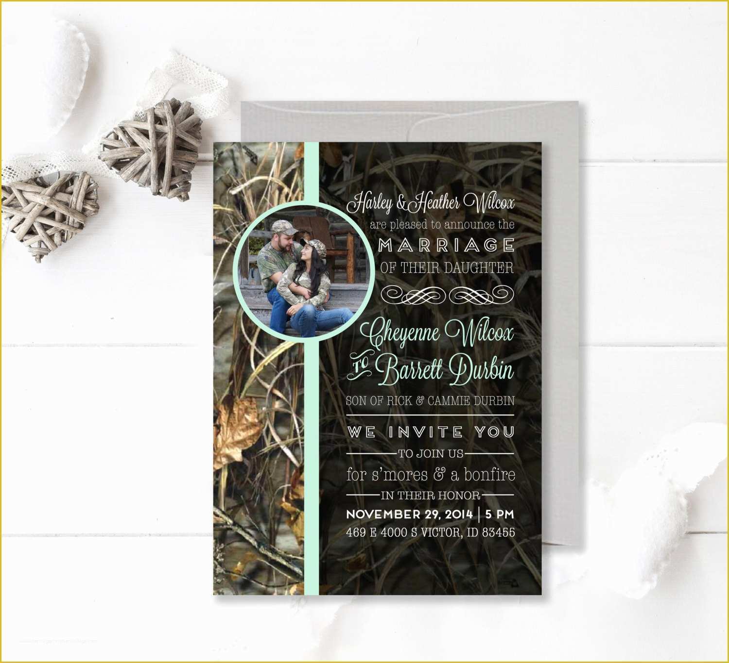 Free Camo Wedding Invitation Templates Of Camouflage Wedding Invitation Camo and Mint Wedding