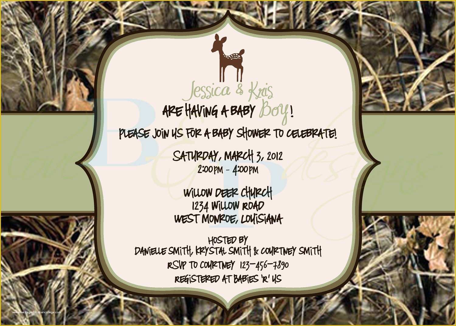 Free Camo Wedding Invitation Templates Of Deer and Camouflage Invitations Templates