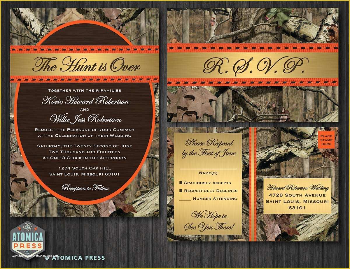 Free Camo Wedding Invitation Templates Of Diy Printable Camo Wedding Invitation Rsvp by atomicapress